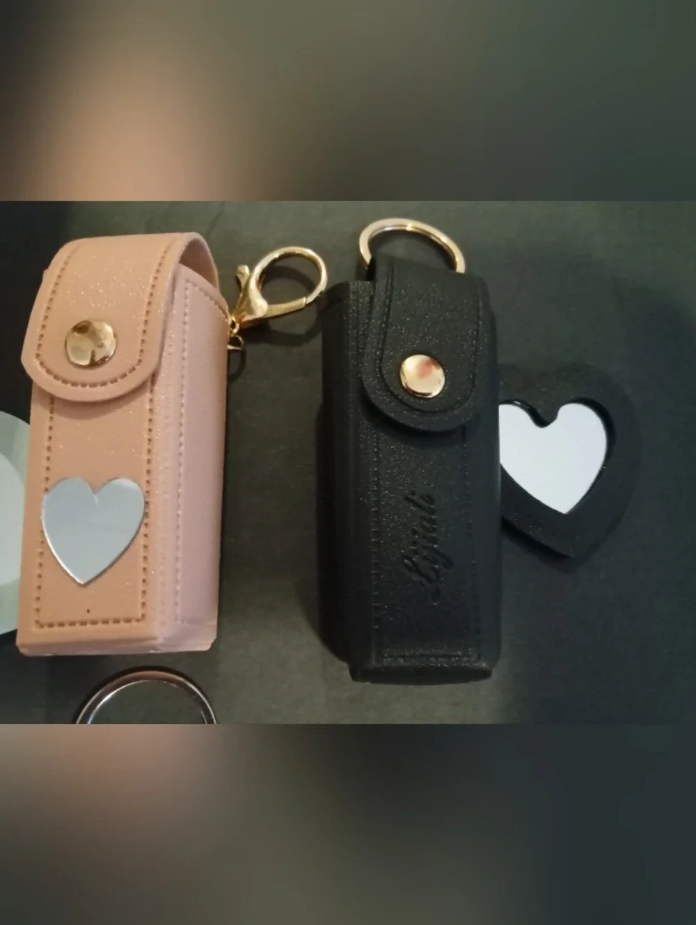Five Keychain And Lip Gloss Holders, 2 neoprene sleeve and 2 Charms